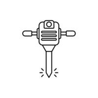 jackhammer concept line icon. Simple element illustration. jackhammer concept outline symbol design. vector
