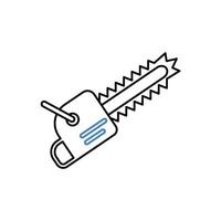 chain saw concept line icon. Simple element illustration. chain saw concept outline symbol design. vector