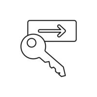 keycard access concept line icon. Simple element illustration. keycard access concept outline symbol design. vector