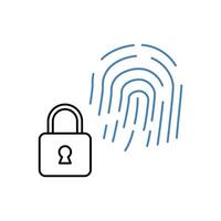 biometric lock concept line icon. Simple element illustration. biometric lock concept outline symbol design. vector