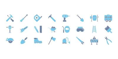 Construction tools icons set. Set of editable stroke icons.Set of Construction tools vector