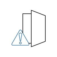 door alert concept line icon. Simple element illustration. door alert concept outline symbol design. vector