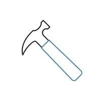 hammer concept line icon. Simple element illustration. hammer concept outline symbol design. vector