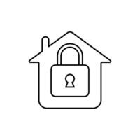 home security concept line icon. Simple element illustration. home security concept outline symbol design. vector