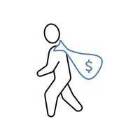 thief concept line icon. Simple element illustration. thief concept outline symbol design. vector