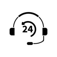 24 hour assistance concept line icon. Simple element illustration. 24 hour assistance concept outline symbol design. vector