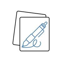signature concept line icon. Simple element illustration. signature concept outline symbol design. vector