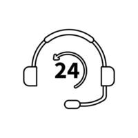 24 hour assistance concept line icon. Simple element illustration. 24 hour assistance concept outline symbol design. vector