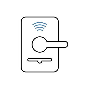 smart lock concept line icon. Simple element illustration. smart lock concept outline symbol design. vector