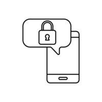 security app concept line icon. Simple element illustration. security app concept outline symbol design. vector