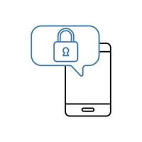 security app concept line icon. Simple element illustration. security app concept outline symbol design. vector