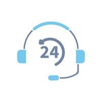 24 hour assistance concept line icon. Simple element illustration. 24 hour assistance concept outline symbol design. vector