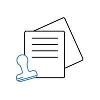 stamp document concept line icon. Simple element illustration. stamp document concept outline symbol design. vector