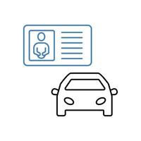 driving license concept line icon. Simple element illustration. driving licenset concept outline symbol design. vector