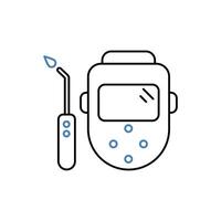 welding mask concept line icon. Simple element illustration. welding mask concept outline symbol design. vector