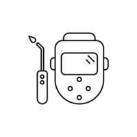 welding mask concept line icon. Simple element illustration. welding mask concept outline symbol design. vector