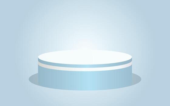 Blue podium for product placement, level, and introduction vector