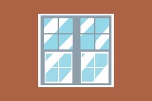 Double glazed window isolated on brown background vector