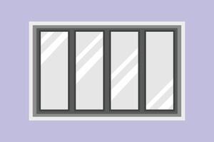 Four frame window isolated on purple background vector