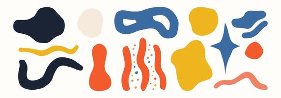 Set of abstract organic shape. hand drawn doodle art. blob vector