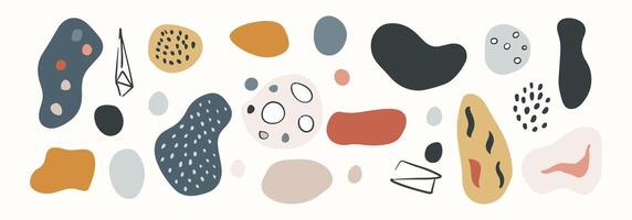 Set of abstract organic shape. hand drawn doodle art. blob vector