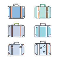 set suitcase simple illustration design vector