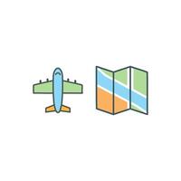 airplanes and maps vector