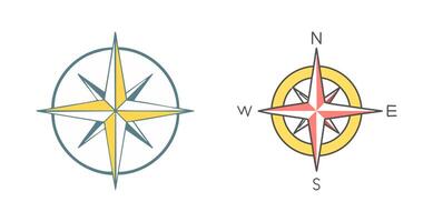 Compass Rose Icon With Cardinal Direction vector