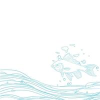 outline of a fish swimming in clear water vector