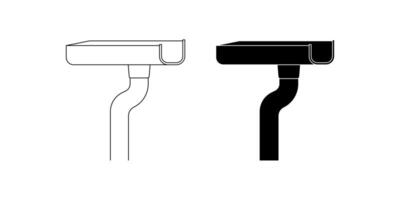 rain gutter eavestrough icon set vector