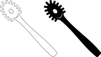 top view spaghetti spoon icon set vector
