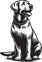 labrador retriever dog silhouette design,isolated on white background. vector