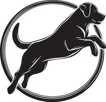 labrador retriever dog silhouette design,isolated on white background. vector