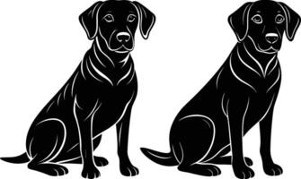 labrador retriever dog silhouette design,isolated on white background. vector
