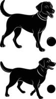 labrador retriever dog silhouette design,isolated on white background. vector