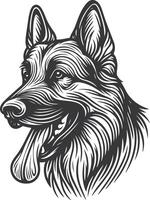 German Shepherd Dog Line art Contour illustration Continuous line drawing. vector