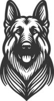 German Shepherd Dog Line art Contour illustration Continuous line drawing. vector