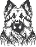 German Shepherd Dog Line art Contour illustration Continuous line drawing. vector