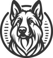German Shepherd Dog Line art Contour illustration Continuous line drawing. vector