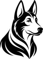 German shepherd dog in different poses on a white background objects silhouette illustration. vector