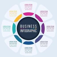 8 Options Infographic circle design 8 steps, objects, elements or options information business infographic template vector