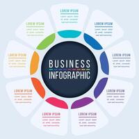 9 Options Infographic circle design 9 steps, objects, elements or options information business infographic template vector