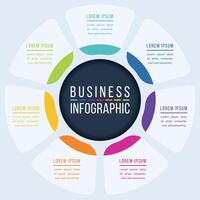 7 Options Infographic circle design 7 steps, objects, elements or options information business infographic template vector