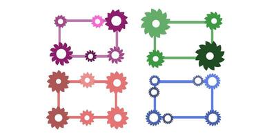 Set of rectangle lines frames . Textbox in doodle style. illustration. vector