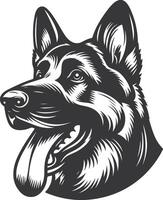 German shepherd dog in different poses on a white background objects silhouette illustration. vector