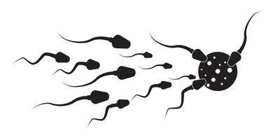 Sperm or spermatozoon cells flat icon for apps and websites vector