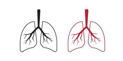 Lungs Icon Thin Line . Health and Medicine vector
