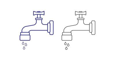 Faucet icon in flat style. illustration isolated on white background vector