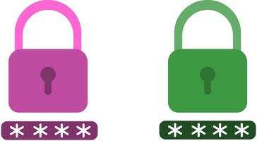 Password security icon illustration set. Lock and pin code for safety and protection. Secured file symbol. vector