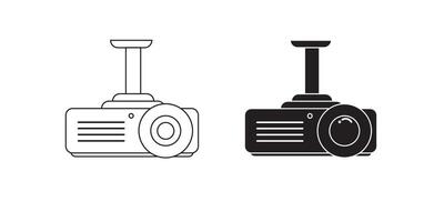 projector icon with white background stock illustration vector